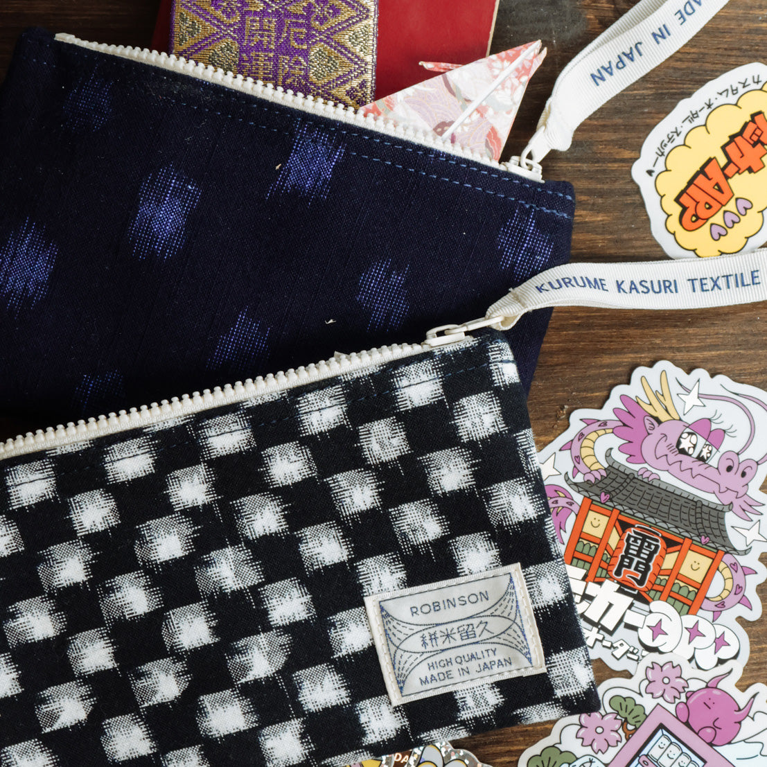 Täschchen S Karo Marine/Weiß