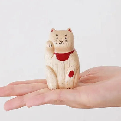 Holzfigur – Maneki Neko – ENGIMON Mini Sammlung