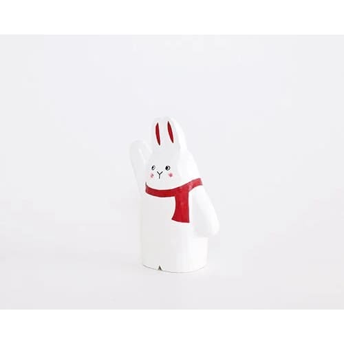 Figurine en bois - Bons amis de Noël - Top-là Lapin - FIGURINES EN BOIS
