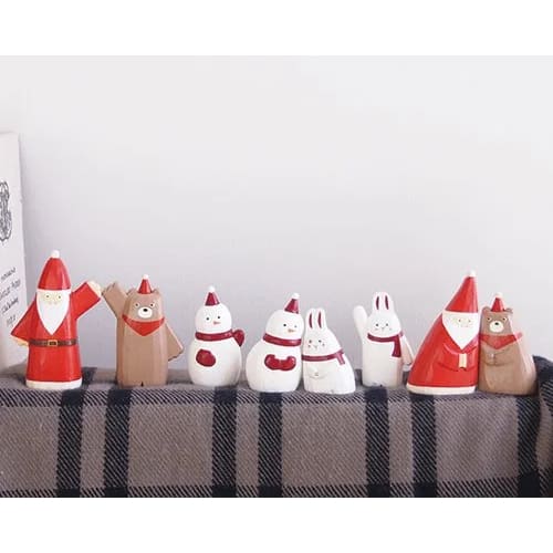 Figurine en bois - Bons amis de Noël - Top-là Lapin - FIGURINES EN BOIS