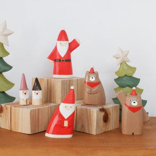 Figurine en bois bons amis de Noël - Top-là Père Noël - FIGURINES EN BOIS
