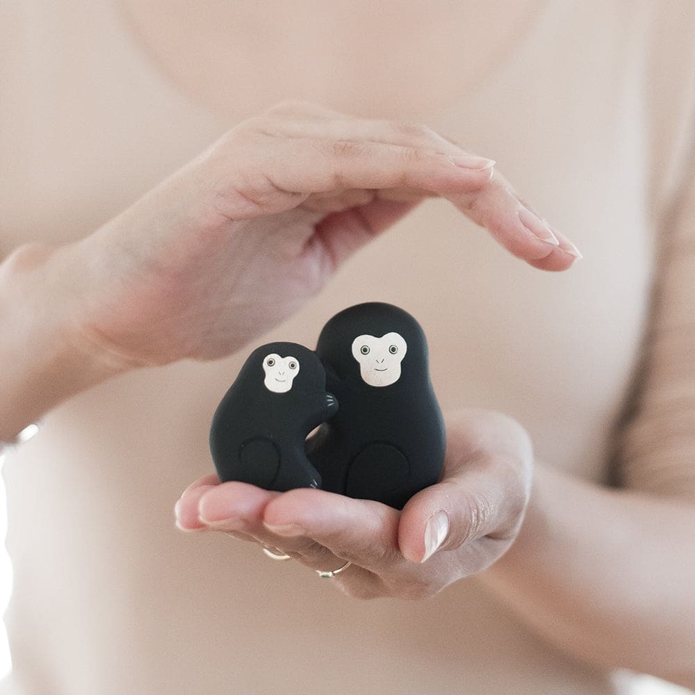 Figurine en bois - Famille singe - Wooden Animal