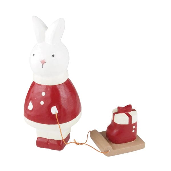 Figurine en Bois - Lapin Noël - Cadeau Bottes - FIGURINES EN BOIS