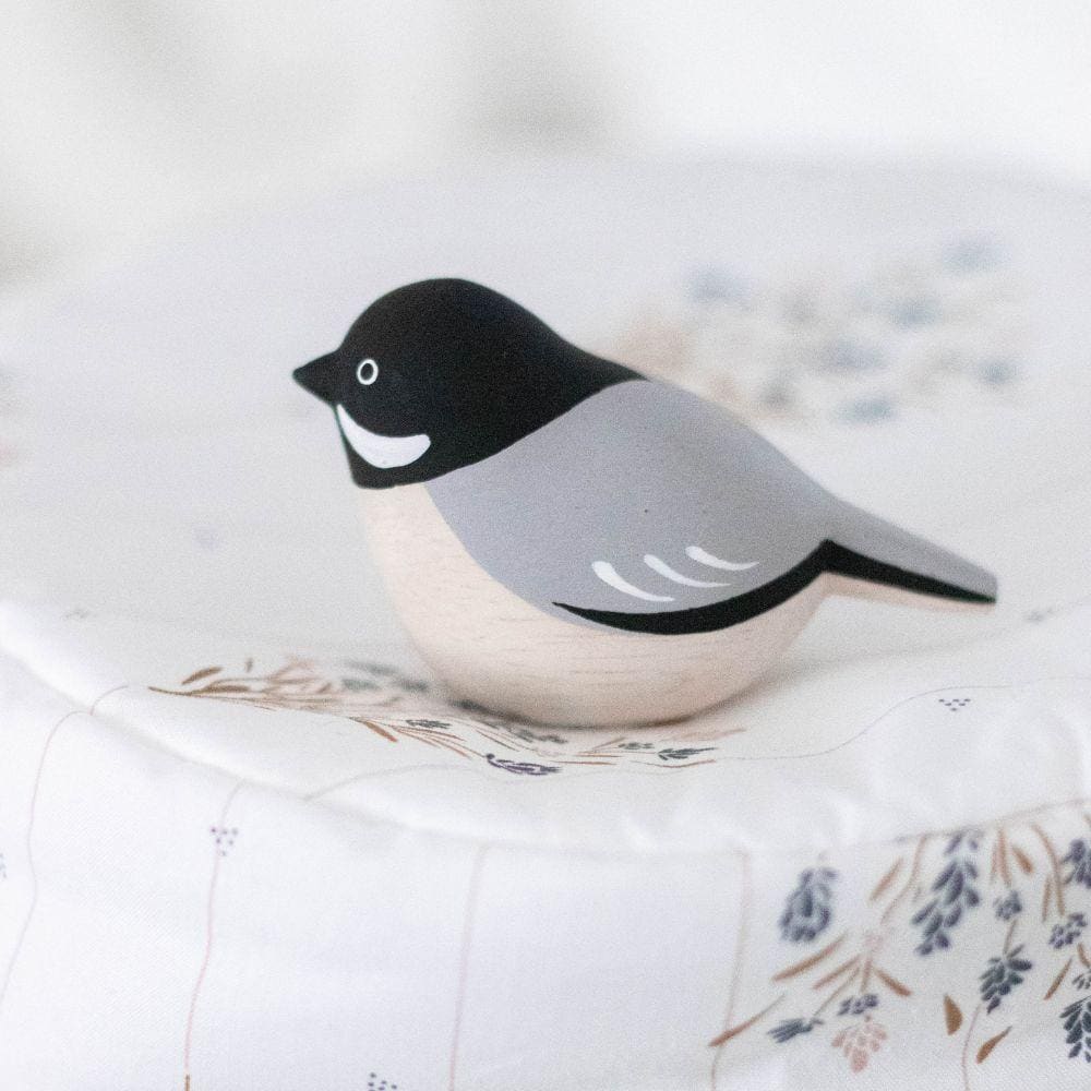 Figurine en bois - Mésange à tête noire