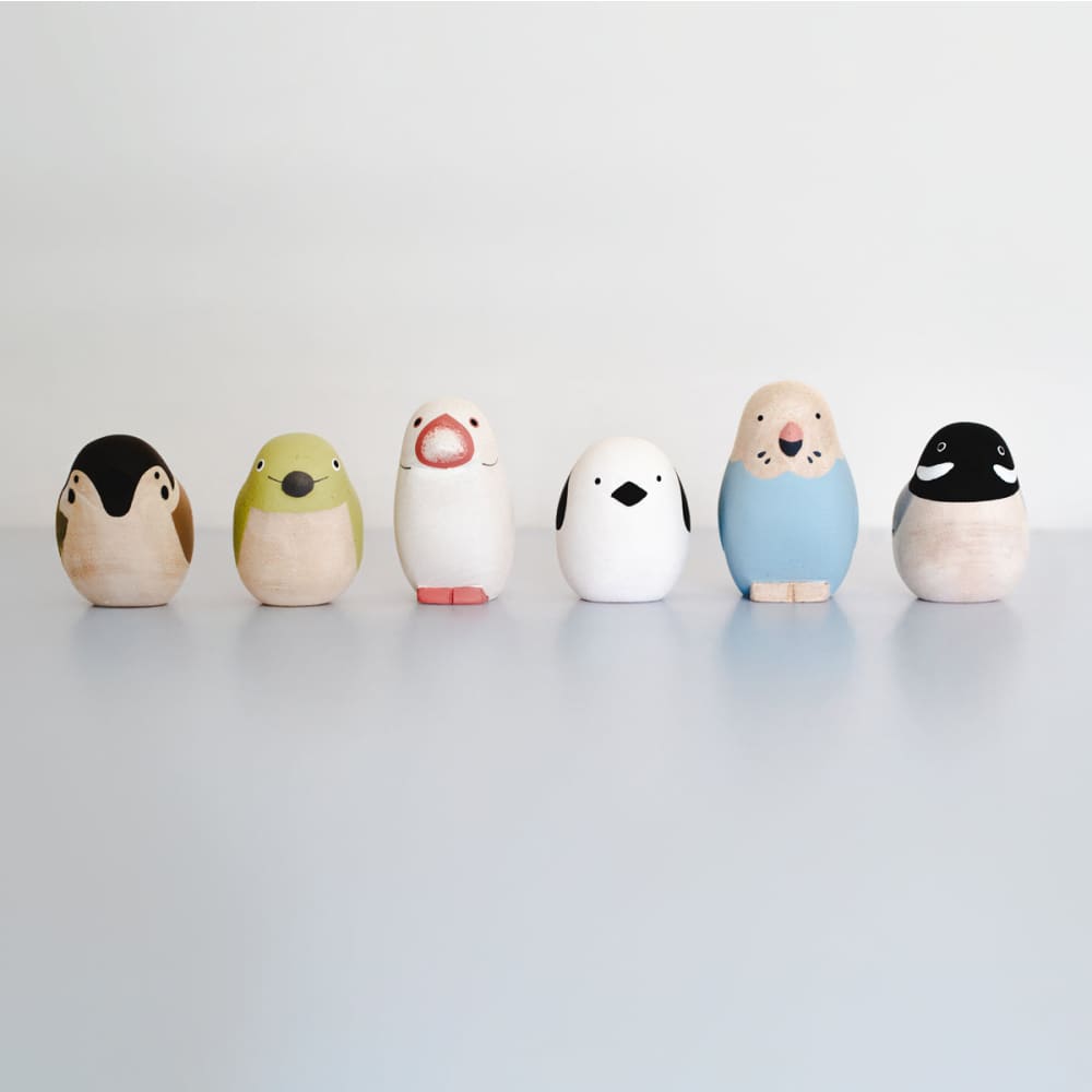 Figurine en bois - Mésange à tête noire - FIGURINES EN BOIS