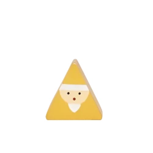 Figurine en Bois triangulaire - Père Noël - Doré - FIGURINES EN BOIS