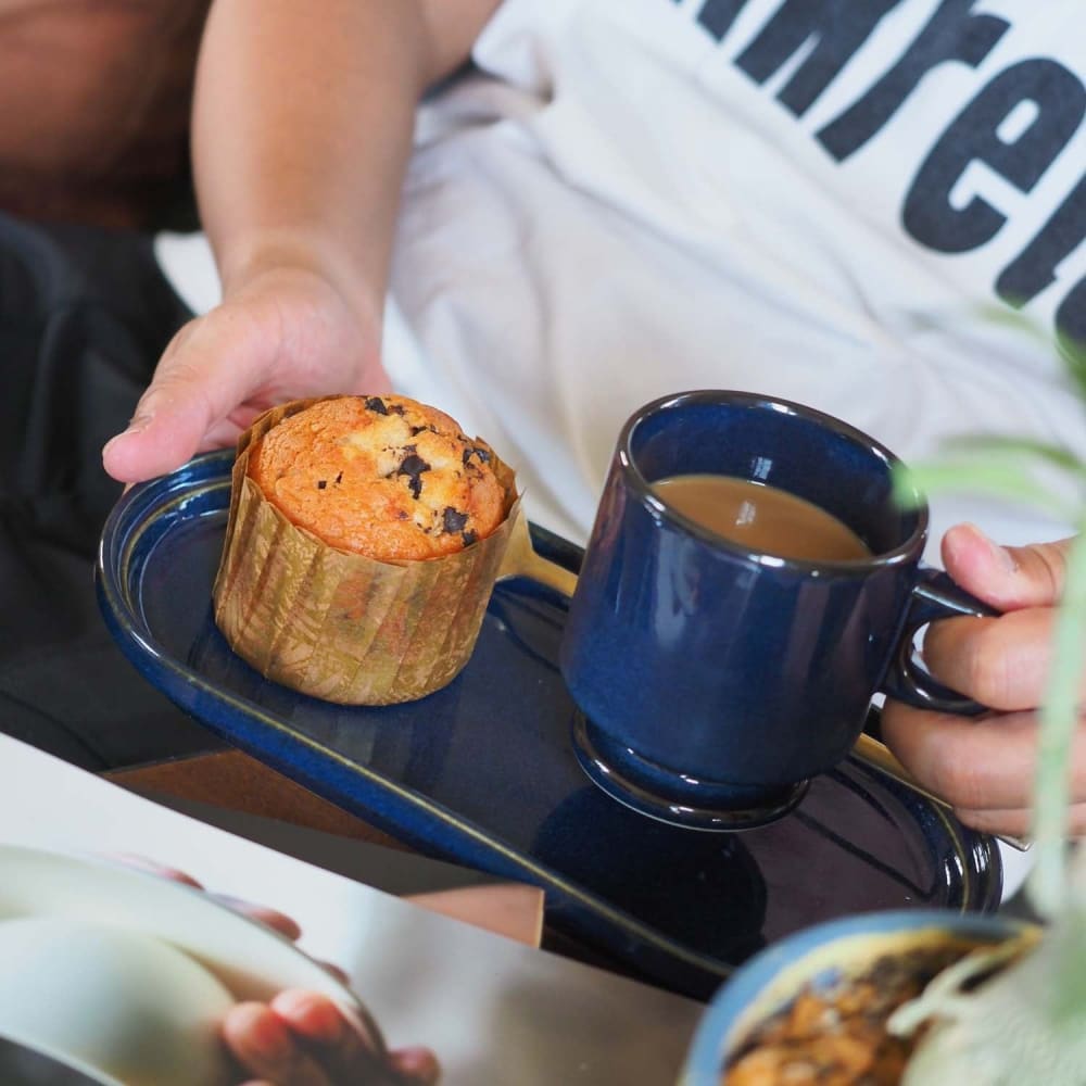 Tasse à pied empilable - Smith - Bleu - VAISSELLE