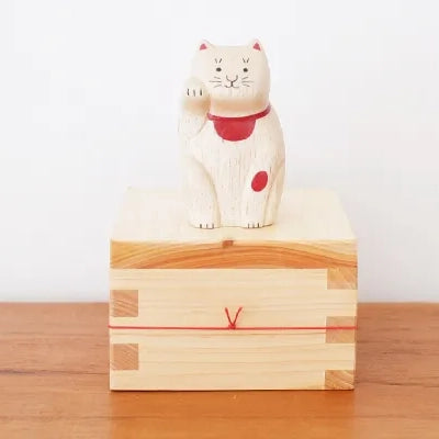 Holzfigur – Maneki Neko – ENGIMON Mini Sammlung