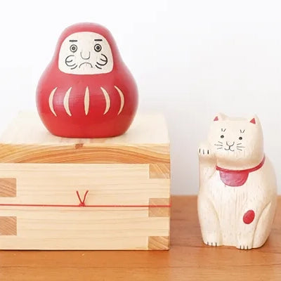 Holzfigur – Maneki Neko – ENGIMON Mini Sammlung
