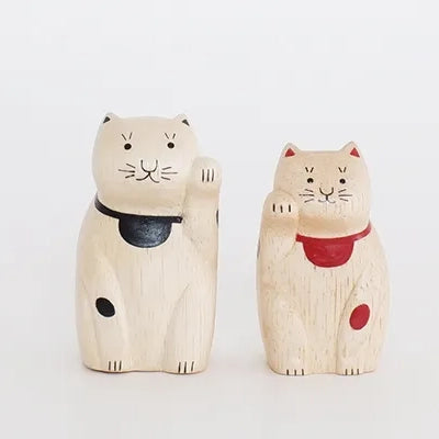 Holzfigur – Maneki Neko – ENGIMON Mini Sammlung