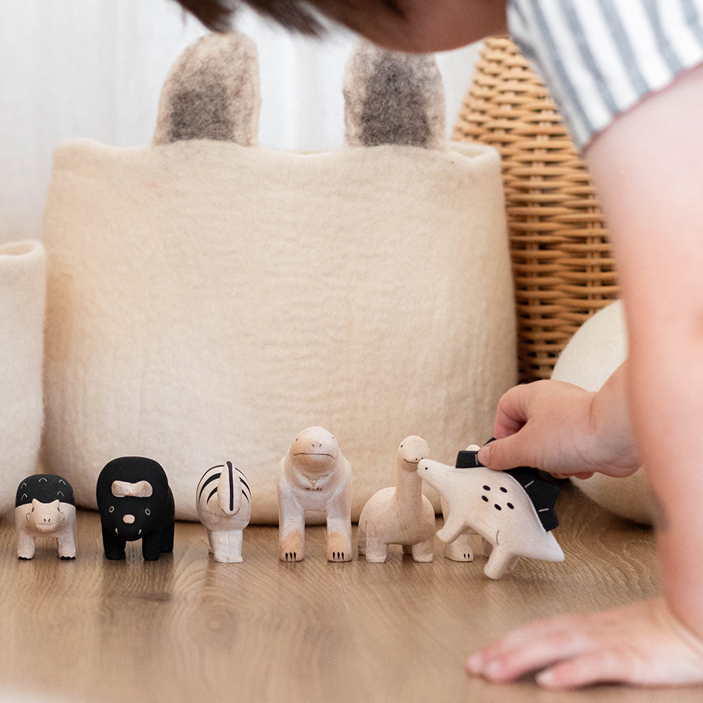 Holzfigur – Dinosaurier – Polepole (Set mit 9 Teilen)