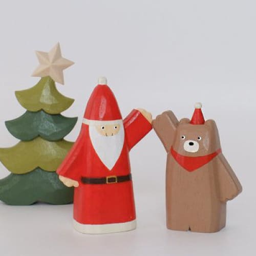 Figurine en bois - Bons amis de Noël - Top-là Père Noël - FIGURINES EN BOIS