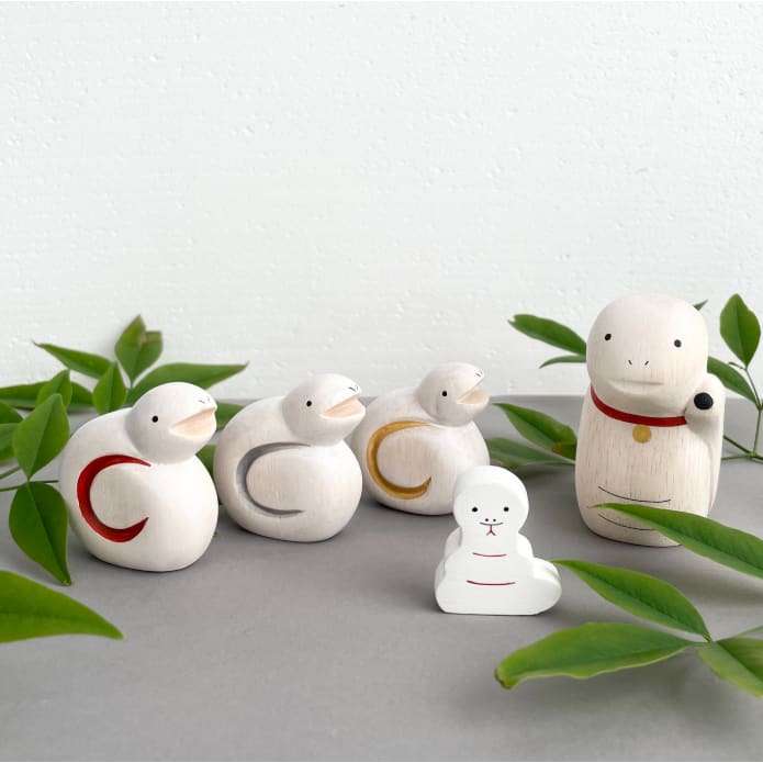 Figurine en bois - Collection zodiaque - Serpent argent - FIGURINES EN BOIS