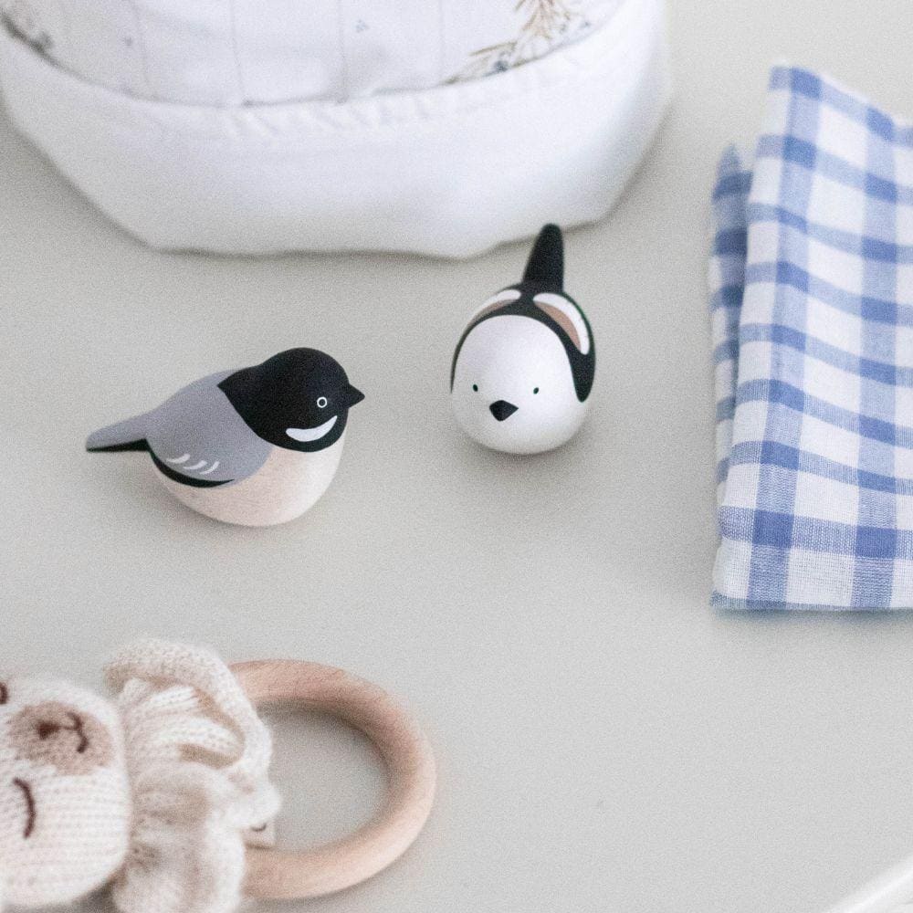 Figurine en bois  - Mésange à longue queue