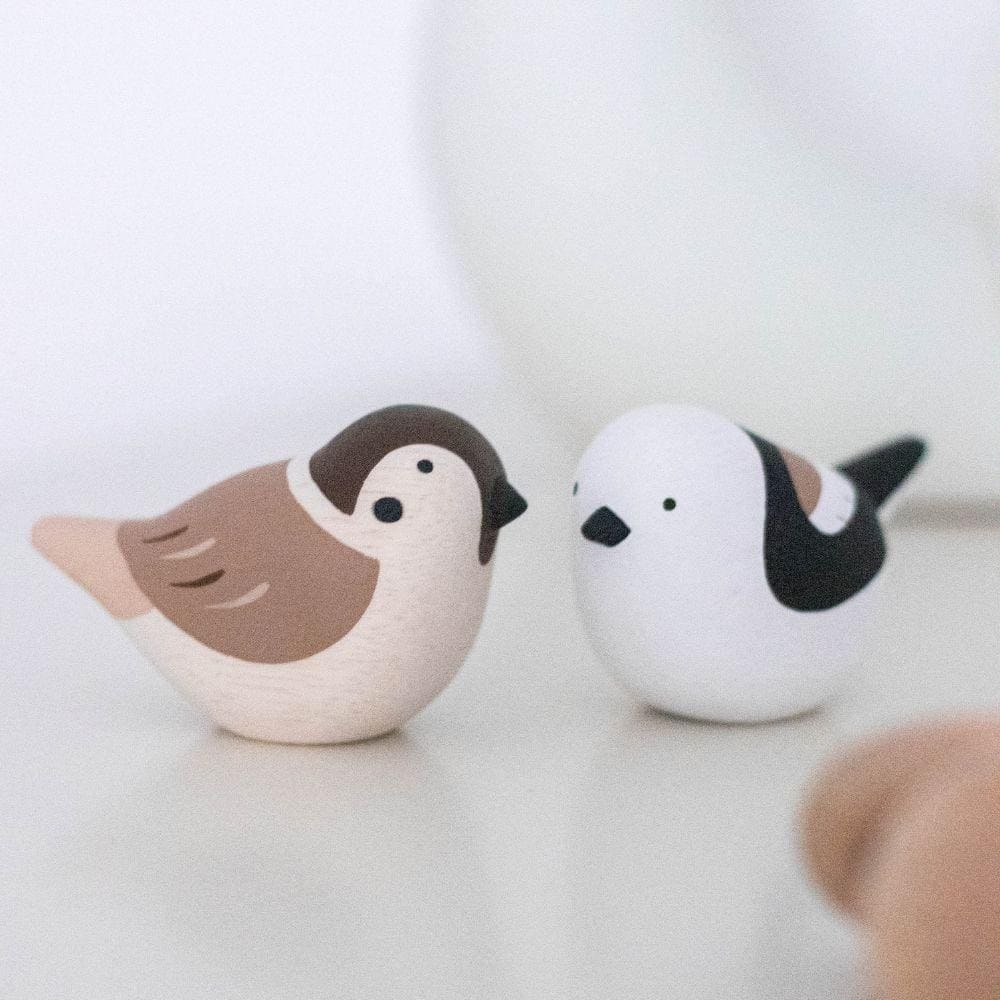 Figurine en bois  - Mésange à longue queue