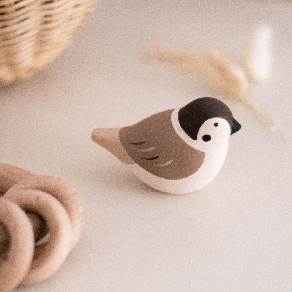 Figurine en bois  - Moineau