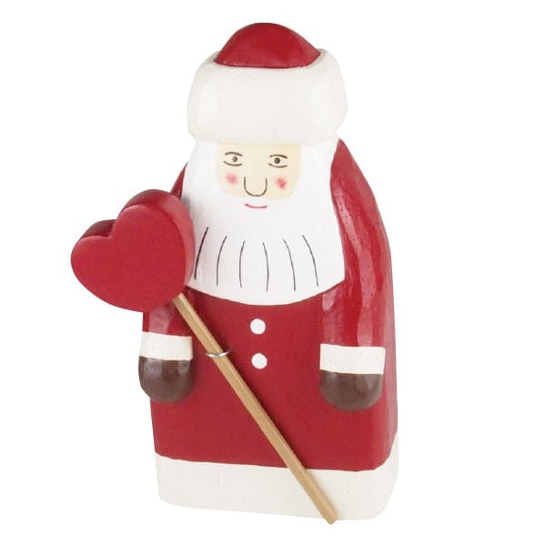 Figurine en Bois - Père Noël Classique - Cœur - FIGURINES EN BOIS