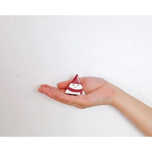 Figurine en Bois triangulaire - Bonhomme de Neige - FIGURINES EN BOIS