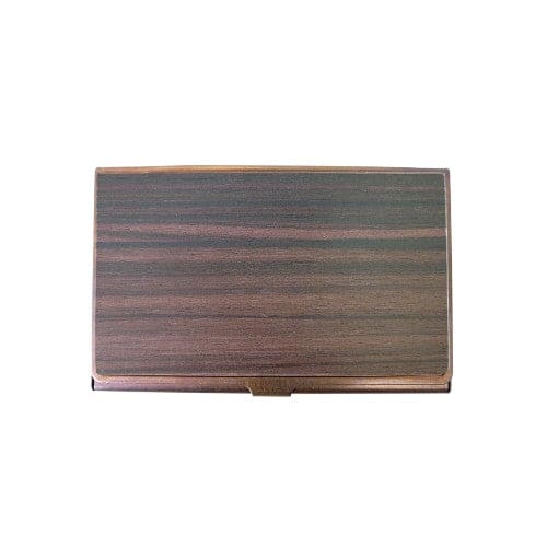 Porte cartes de visite - Laiton et bois avec boîte en bois d’ébène de Macassar - CARDCASE